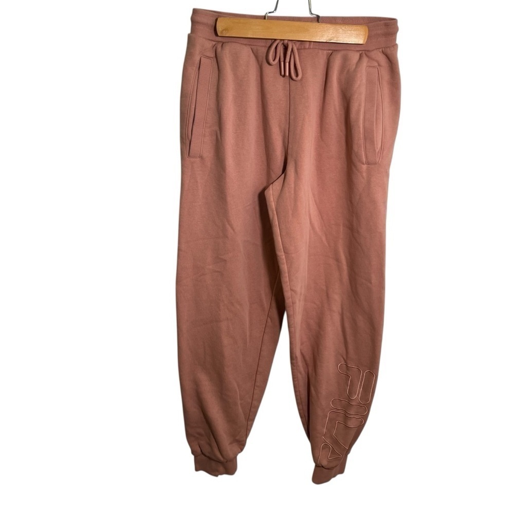 Fila Women's Size XS Sweatpants Light Pink Mauve Jogger Leg Pockets Spell Out